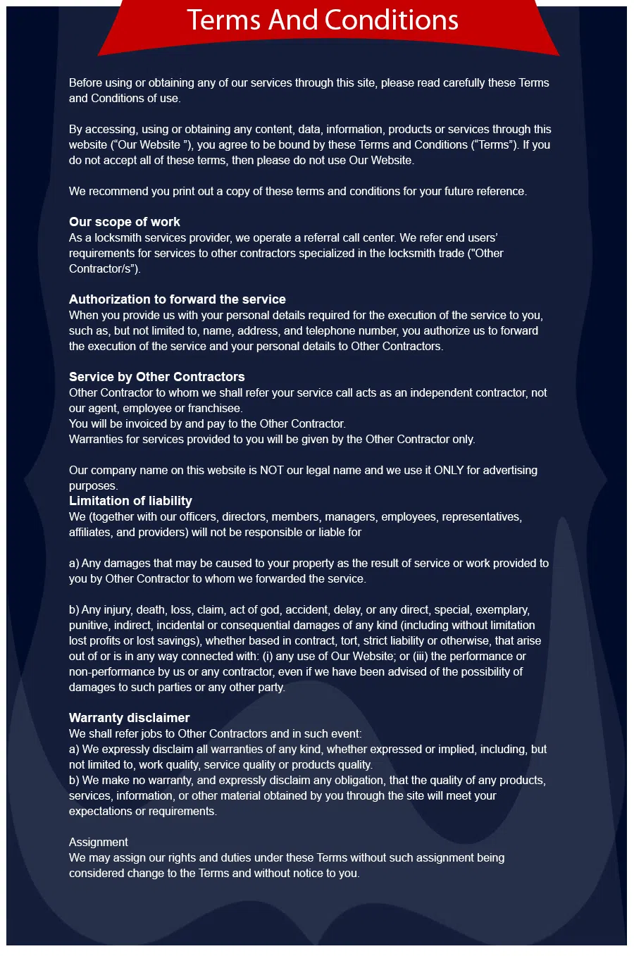 Cherry Hill Locksmith Service Cherry Hill, NJ 856-454-9402 - TermsAndConditions-3